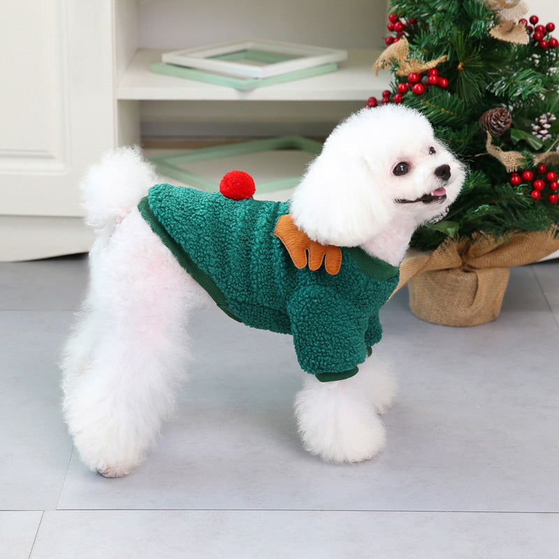 Dog Clothes Autumn/Winter Pet Clothes New Teddy Small Dog Pet Clothes Winter Christmas Tree Sweater